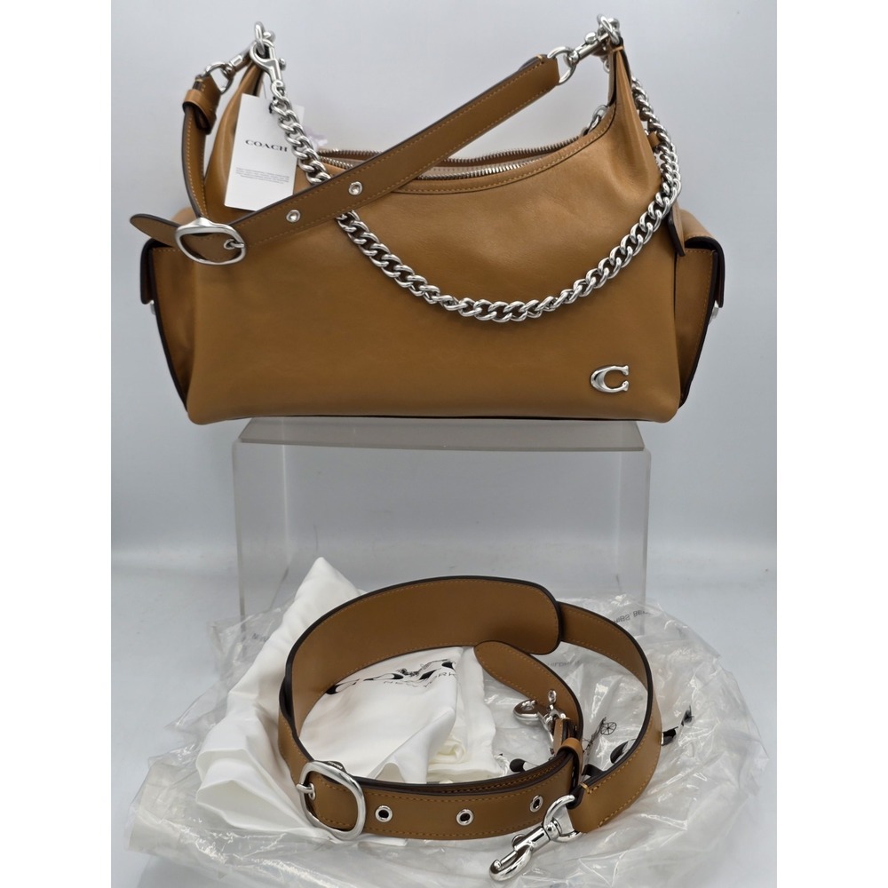 COACH CAM20 Pocket Juliet Bag 30 Shoulder Bag  Honey Brown  Outlet NEW - Picture 6 of 16